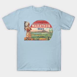 Superfine Marathon Beer Retro Defunct Wisconsin Breweriana T-Shirt